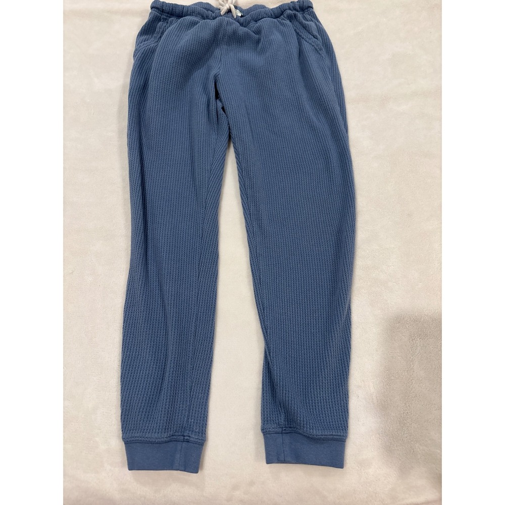 Aerie Waffle Knit Joggers Blue Thermal Lounge Pants Medium Regular